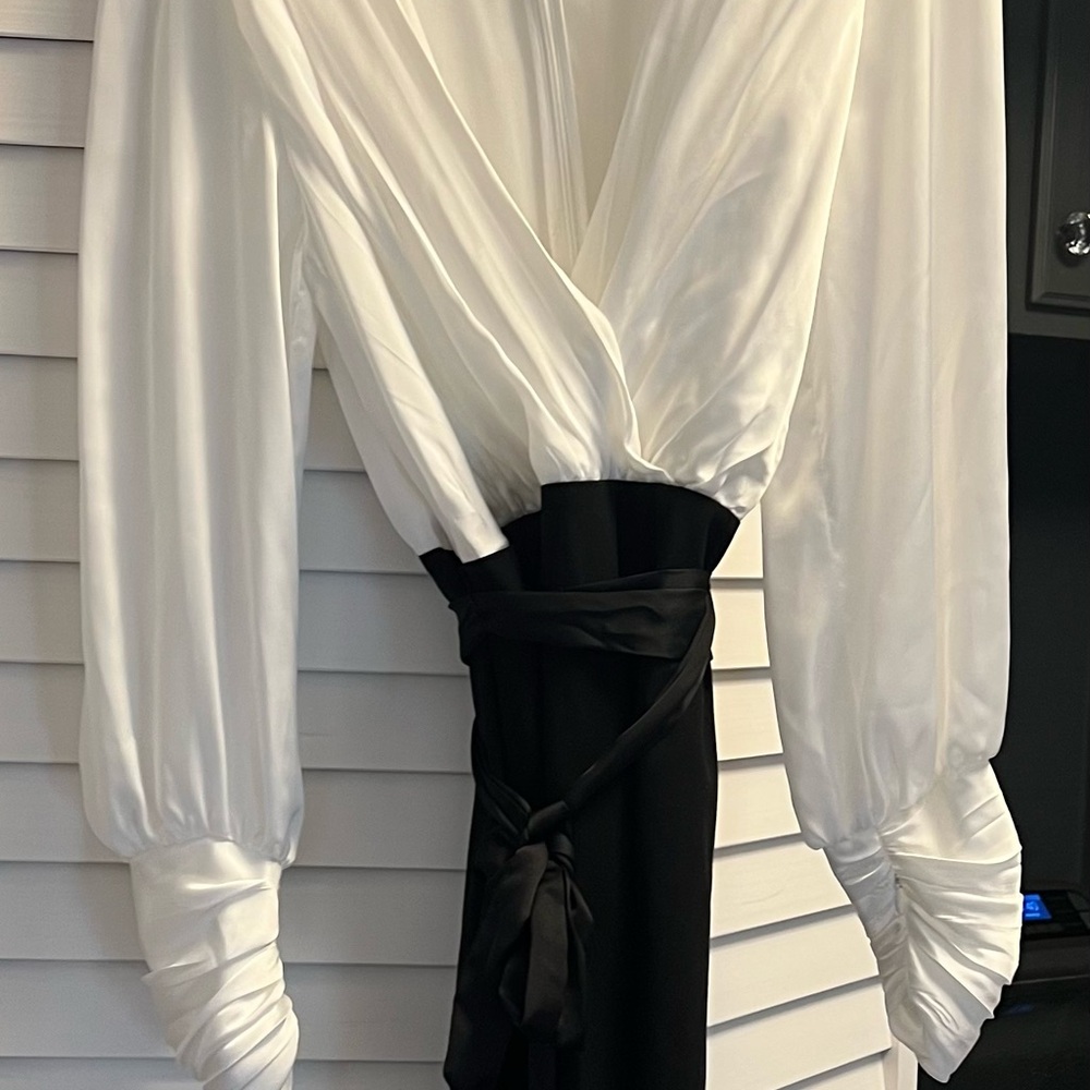 Elegant White and Black Dress